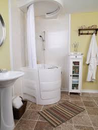Sitdown Bathtub Design With White Fiberglass Materia Featuring White Curtain Divider Room And Hand Shower Wit Bathtub Design Walk In Tub Shower Curtain Divider