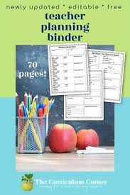 It includes assignment, test, and project lists, as well as a class schedule. Editable Teacher Planning Binder The Curriculum Corner 123