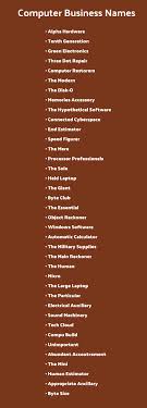 This includes company names of contractors. 800 Catchy Computer Business Names And Slogans Namesbee