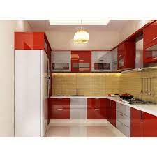 Custom modern kitchen with red walls, white cabinets. Red And White L Shaped Modular Kitchen At Rs 1000 Square Feet L Shape Modular Kitchen Id 18431931248