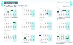 Calendario 2021 para imprimir en pdf gratis. Pais Vasco Calendario Laboral De Euskadi 2021 Dias Festivos Y Puentes Pais Vasco