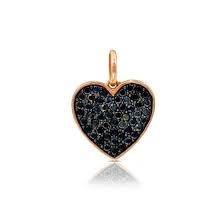 Small heart charm pendant, 1/2w. Tous Black Spinel Heart Rose Gold Plated Pendant Reeds Jewelers