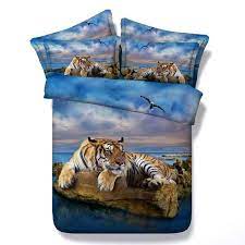 3d Tiger Quilt Cover Duvet Cover Super King King Queen Twin Size 3 Pieces 100 Modal Duvet Cover Set Pillow Cases Wish In 2021 Blue Duvet Cover Duvet Cover Sets Bed Quilt Cover