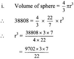Surface area of a sphere with radius r equals to 4πr2. Find The Surface Area Of A Sphere If Its Volume Is 38808 Cubic Cm P 22 7 Sarthaks Econnect Largest Online Education Community