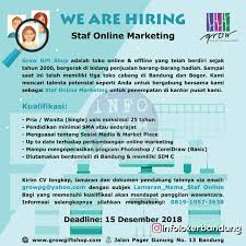 Check spelling or type a new query. Lowongan Kerja Grow Gift Shop Bandung Desember 2018 Info Loker Bandung 2021
