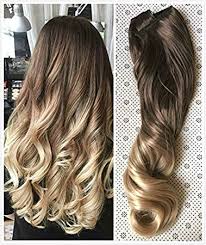 A wide variety of dip dye hair extensions options are available to you, such as hair extension type, virgin hair, and hair grade. Amazon Com 20 Inches Full Head Ombre Dip Dyed Loose Curls Wavy Curly Clip In Hair Extensions 6pcs Pack Col Chocolate Brown To Sandy Blonde Dl Beauty