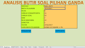 Maybe you would like to learn more about one of these? Aplikasi Analisa Butir Soal Pilihan Ganda Excel Guru Geografi