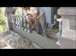 Anchoring cement is a pourable, fast setting, expansive cement that develops strength greater than concrete. Installing A Precast Balustrade How To Make A Concrete Railing For House Youtube