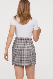 Black And White Checkered Skirt H M Pdp In 2020 Jersey Skirt Cute Skirt Outfits Cute Simple Outfits