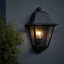 Blooma Sagwon Powder Coated Black Mains Powered Outdoor Wall Light Outdoor Lanterns Wall Lights Lantern Wall