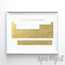 Amazon Com Periodic Table Gold Foil Art Print Periodic Table Of The Elements Gold Print Chemistry Lover Wall Gold Foil Art Print Gold Foil Art Wall Art Decor