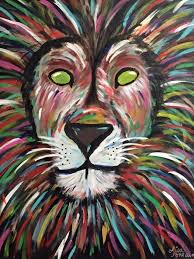 Acrylic Painting On Canvas By Lisa Fontaine Lion Abstract Animal Lion Canvas Painting Acrylic Painting Canvas Animal Paintings