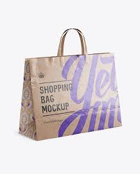 Download Glossy Kraft Paper Shopping Bag Mockup Halfside View In Bag Sack Mockups On Yellow Images Object Mockups Bag Mockup Paper Shopping Bag Mockup
