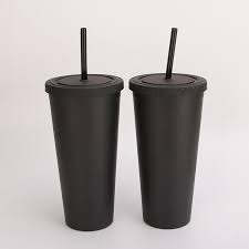 Bpa Free Fda Pass Double Wall Plastic Straw Cups 12oz 16oz 24oz 32oz Cup With Straw Plastic Cups Design Plastic Cup With Straw