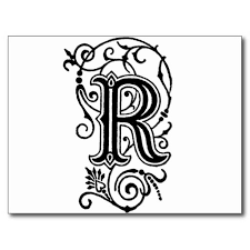 R Decorative Letter Postcard Zazzle Com In 2021 Fancy Letters Letter R Tattoo Decorative Letters