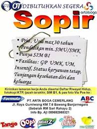 Berikut ini adalah beberapa informasi mengenai lowongan kerja supir terbaru pada bulan april tahun 2021 dari situs bursakerja karirriau , semoga informasi lowongan kerja ini bermanfaat bagi anda. Lowongan Sopir Di Arta Boga Cemerlang Banjarnegara Banyumaskarir Com