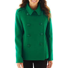 Jcpenney Jcp Wool Blend Pea Coat Jcpenney Coat Clothes Peacoat