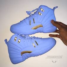 Black And Blue 12s 2020 Sky Gold Custom 12s Private Order Jordan Shoes Girls Fresh Shoes Nice Shoes