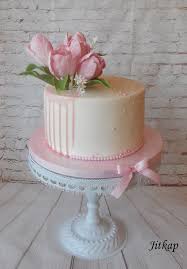 Birthday Cake With Tulips By Jitkap Tulip Cake Cake Flower Cake