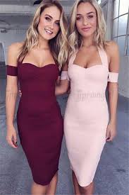 Simple Burgundy Tight Homecoming Dresses Halter Pink Prom Dresses Knee Length Bodycon Semi Formal Dre Burgundy Homecoming Dresses Dresses Burgundy Prom Dress