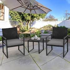 Check spelling or type a new query. Suncrown Outdoor 3 Piece Wicker Bistro Set W Metal Armrest On Sale Overstock 29308447
