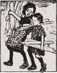 Poor kids carrying wood vector image | Public domain vectors