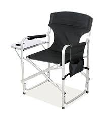 Snail Heavy Duty Aluminum Frame Full Back Foldable Directors Chair Picnic Camping Chair With Side Table Foam Arm Rest Sport Chair Camping Chairs Camping Chair