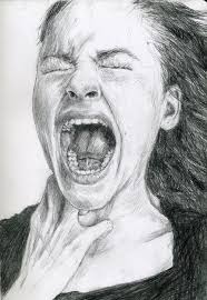 Screaming Woman Sketch Scream Art Emotional Art Portrait Drawing