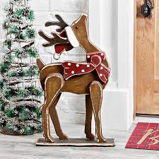 This santa & reindeer garland is the second project in mission: Rustic Primitive Home Decor Plaques Signs Reindeer Crossing Tin Sign Santa S Reindeer Christmas Home Wall Decoration Home Garden