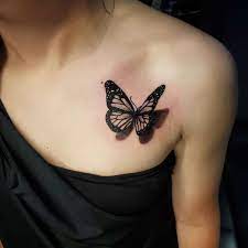 3d Butterfly Tattoo Black And Grey Novocom Top