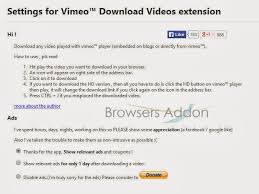 5 useful google chrome video. How To Download Videos From Vimeo In Google Chrome Browsersaddon
