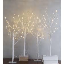 3 Ft Pre Lit Indoor Outdoor Birch Stake Twig Trees Set Of 4 White Plow Hearth Birch Tree Decor Birch Tree Decor Christmas Twig Tree