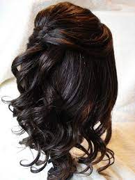 Half Up Loose Tendril With Simple Design Back View Prom Hairstyles For Short Hair Hair Styles Wedding Hair Half