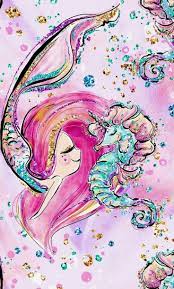 Mermaid And Seahorse Mermaid Wallpapers Mermaid Wallpaper Iphone Unicorn Wallpaper