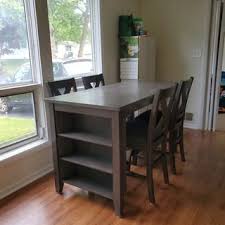 Napa Counter Height Table Gray Raymour Flanigan In 2020 Counter Height Table Space Saving Dining Table Dining Table With Storage