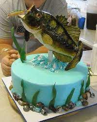Edible fish in pond www.asweetdesign.info 818.363.9825. Birthday Cake W Fondant Fish Hand Painted Fish Cake Birthday Fondant Fish Cake
