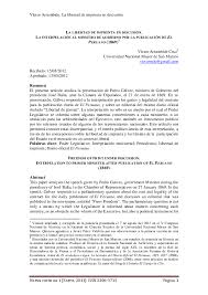PDF) La libertad de imprenta en discusión. La interpelación al ministro de  gobierno por la publicación de El Peruano (1869)