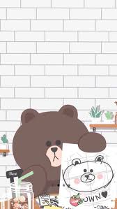 Cute aesthetic brown bear wallpaper. Pin Oleh Tangmo Siriyakorn Di Wallpaper Line Wallpaper Kartun Ilustrasi Ilustrasi Karakter