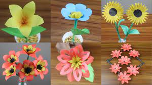 Maybe you would like to learn more about one of these? 7 Simple Paper Flowers Easy Craft Ideas Diy Beautiful Paper Flowers Making Art Design Tutoria Easy Paper Flowers Paper Projects Diy How To Make Paper Flowers