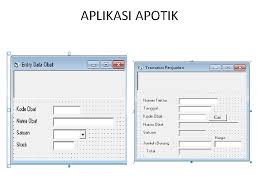 Buatlah sebuah database apotik sederhana yang terdiri atas tiga tabel yaitu tabel obat, tabel pasien dan tabel transaksi kemudian buatlah struktur field yang. Aplikasi Visual Basic Apotik Dealer Motor Toko Bangunan