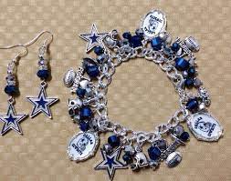 Dallas Cowboys Star Earrings And Chunky Charm Bracelet Dallascowboys Dallas Cowboys Jewelry Dallas Cowboys Star Chunky Charm Bracelet