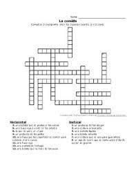 If you decide to give it a read, it will make the crossword easier, but if you feel your vocabulary is good enough you can simply go ahead and try to complete the crucigrama. La Comida Crossword By Senora Obrycki Teachers Pay Teachers