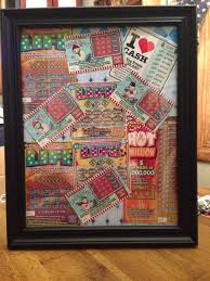 8 X 10 Picture Frame Filled With Lotto Tickets I Did This Instead Of A Lotto Tree For A Auction Gift Basket Ideas Christmas Gift For Dad Christmas Gift Ides