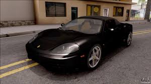 {8mb}gta sa super car mod pack only dff file no txd for gta sa for android and pc watch full video welcome to this. Ferrari 360 Spider Us Spec 2000 Ivf For Gta San Andreas