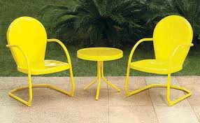 Backyard Creations Reg Woodstock 3 Piece Yellow Bistro Patio Set Patio Furnishings Patio Furniture Collection Patio Furniture