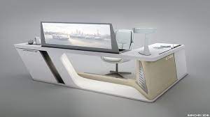 Reception desk design office reception desk layout interior concept office furniture cabinet storage offices layouts. Porsche Desk V0 2 On Behance