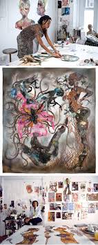 Wangechi Mutu Working In Her Studio Http Db Artmag Com En 72 On View This Undreamt Descent Wangechi Mutu In T Art Studio Space Art Workshop Artist Studio