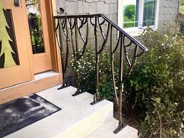 Then, buy balusters and wood according to your measurements or cut the wood down to size yourself. Hand Crafted Staircase Railing Blacksmith Forged Metal Outdoor Railing By Metal Art Studio Dmitri Volkov Custommade Com