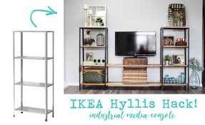 Ikea Hyllis Hack Industrial Media Console Silver Lining Diy Ikea Home Diy Home Decor