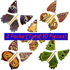 The 'magic flyer' butterfly or le papillon magique once wound flies out of wedding invitations, save. Amazon Com 10 Pieces Flying Butterfly For Explosion Box Wind Up Butterflies Toy Set Rubber Band Powered Put In Card Surprise Birthday Gift Box Party Playing Decorations Magic Prop 2 Packs
